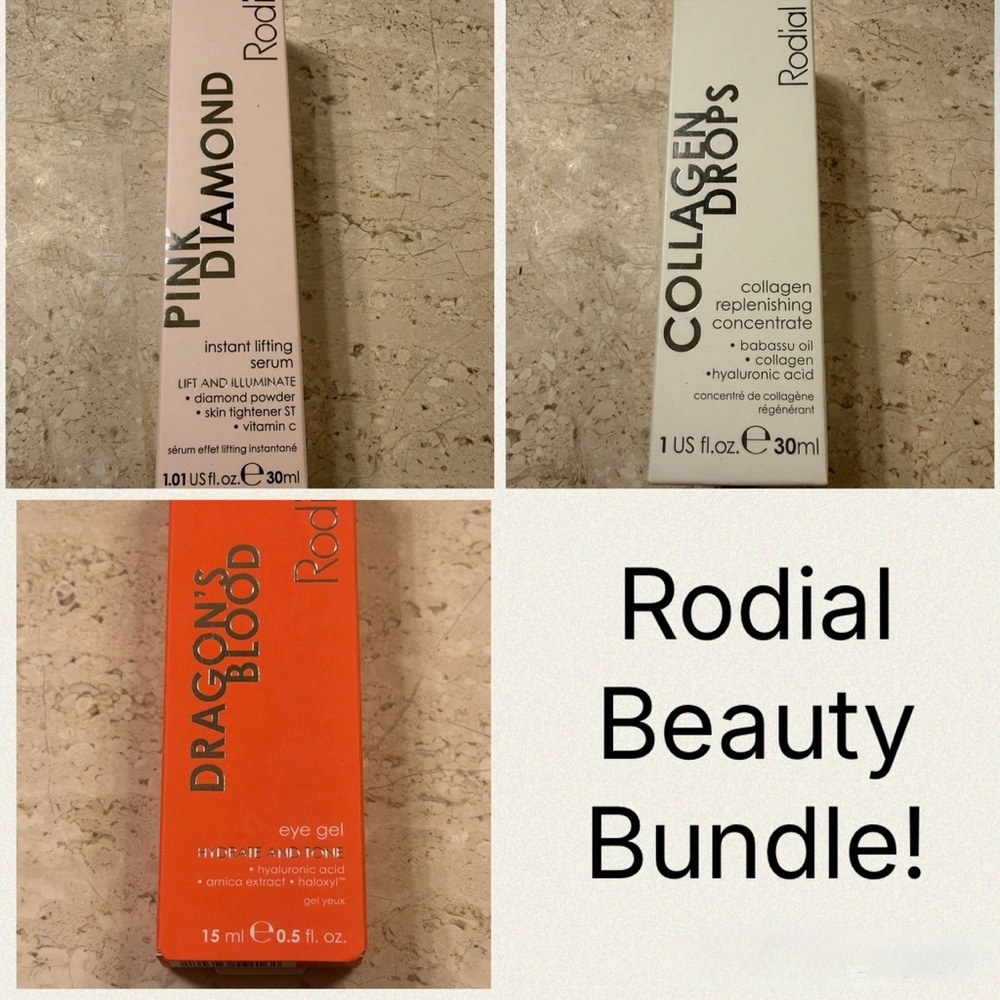 Rodial Skincare Bundle: Collagen Drops, Pink Diamond, Dragon’s Blood NEW! NIB!
